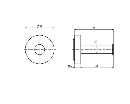 Крючок для полотенец Fima Carlo Frattini Spillo Steel подвесной нержавеющая сталь F6094/1INOX